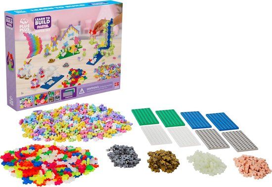 PLUS PLUS Plus-Plus Learn to Build pastel 1200 delige bouwset - 3812