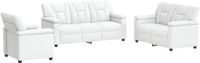 vidaXL Canapé 3 pièces Blanc Similicuir