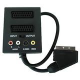 PremiumCord Adapter scart/m-2Xcart + 3xRCA met in/uit-schakelaar