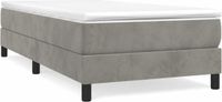 vidaXL Boxspring bed 90x200 cm fluweel lichtgrijs
