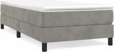 vidaXL Boxspring bed 90x200 cm fluweel lichtgrijs