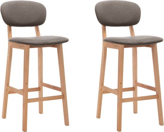 vidaXL Barkrukken 2 stuks stof taupe