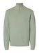 SELECTED MEN Slhdane Ls Knit Structure Demi-zip Noos, Gris aqua, M