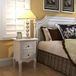 Table de chevet avec 2 tiroirs MDF blanc