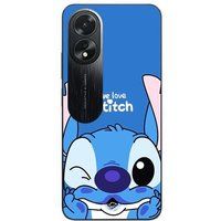Maniacase Etui Oppo A58 steek schattig ohana steek blauw voorkant