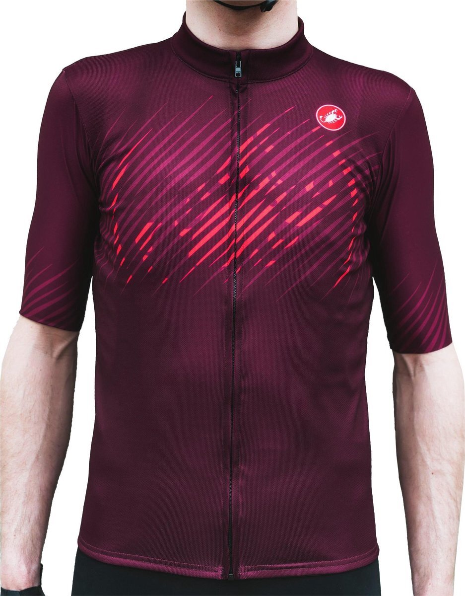 Castelli Fietsshirt korte mouwen Heren Bordeaux Rood - Giungla Jersey Bordeaux-S