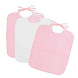 Ti-Tünn slabbetje, waterdicht, 33 x 36 cm, 90% katoen, 10% polyester, slabbetjes voor baby's vanaf 1 jaar, gesp, sluitband, zonder kunststof, effen (wit en roze), 320 g/m²
