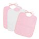 Ti-Tünn slabbetje, waterdicht, 33 x 36 cm, 90% katoen, 10% polyester, slabbetjes voor baby's vanaf 1 jaar, gesp, sluitband, zonder kunststof, effen (wit en roze), 320 g/m²