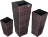 Casaria Bloempotten polyrotan set van 3 bruin