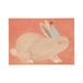 Carte, lapin avec chapeau de fête