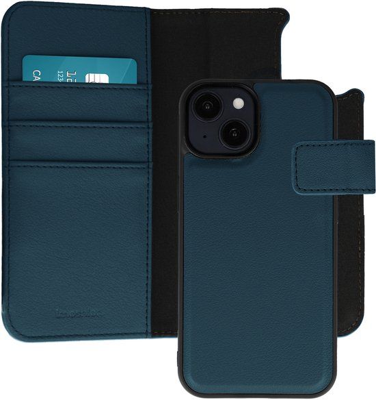 imoshion Hoesje - Geschikt voor Apple iPhone 14 - Uitneembare 2-in-1 Luxe Bookcase - Blauw