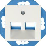 ION INDUSTRIES E1 UTP aansluitdoos 2-voudig 30° met centraalplaat alpin wit mat