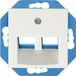 ION INDUSTRIES E1 UTP aansluitdoos 2-voudig 30° met centraalplaat alpin wit mat