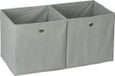 Merkloos Relaxdays Opbergbox, set van 2, stof, opvouwbaar, grijs
