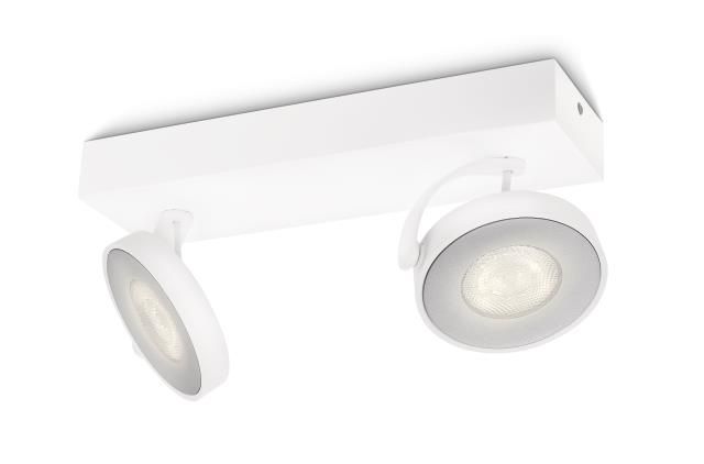 Philips WarmGlow LED Ceiling/Wall Spotlights - 2x - White - Dimmable