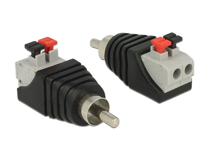 DeLOCK 65566 RCA Male Connector - Black, Grey, Red
