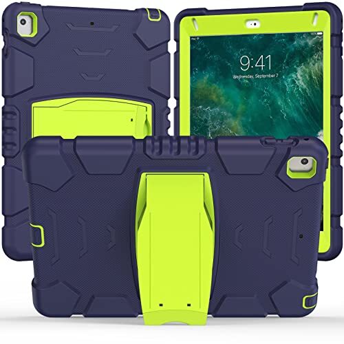 Aowdoy Beschermhoes voor iPad 6e / 5e generatie, iPad Air 2, iPad Pro 9,7, robuuste beschermhoes, drielaags, schokbestendig, zachte siliconen, duurzame PC met standaard voor iPad 9,7 inch 2018/2017