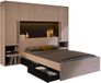 Vente-unique Cadre de lit bois noir, naturel clair 140 x 190 cm