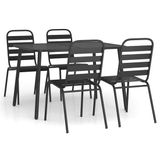 vidaXL 5-delige Tuinset staal antracietkleurig