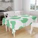 Bonamaison Tafelkleed, Anti-Mold, Sneldrogend, Waterdicht, 100% Polyester Tafellaken, Petroleum Groen, Wit, 140 x 160 Cm