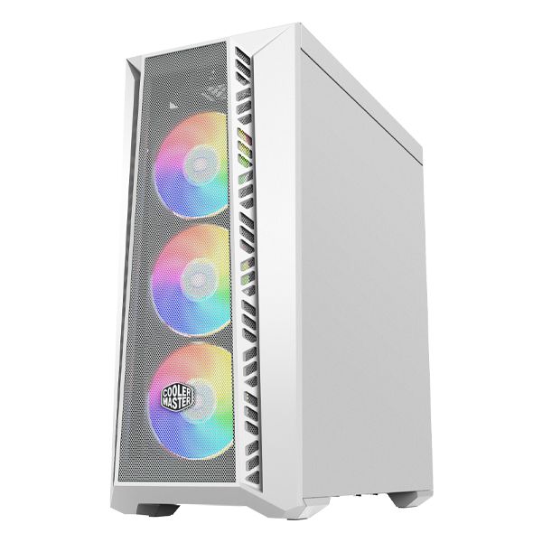 Cooler Master MasterBox 520 Mesh Midi Tower - White - Tempered Glass - No PSU