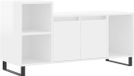 vidaXL Meuble TV Laqué Blanc Bois 100x35x55 cm