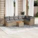Maison Exclusive - Ensemble de meubles de jardin 9 pièces avec canapé et coussins, beige, en polyrotin