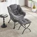 Fauteuil confortable avec ottomane, accoudoirs, poche latérale, repose-pieds, fauteuil de lecture, peu encombrant