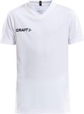 Craft Squad Jersey Solid SS Shirt Junior Sportshirt - Maat 122 - Unisex - wit/zwart