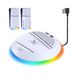 AKUMA Cyber A03 Verticale standaard voor Playstation 5 Slim Disc en Playstation 5 Slim Digital met RGB-licht en 2 USB-oplaadpoorten 2.0, wit