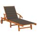 VidaXL Lounge Stoel Gecapitonneerde Zitting Acaciahout Taupe