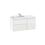 Wastafel Roca Wastafel links + onderkast 2 laden + module met deur Surfex Unik Beyond, 100 x 50 x 52 cm, wit
