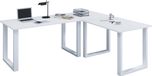 VCM Holz Schreibtisch | Eckschreibtisch schlicht | 160x160 | L Form links oder rechts | Arbeitstisch Platte 80 cm tief | Computertisch Büromöbel - Lona U