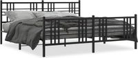 vidaXL Bedframe - Metaal - Zwart - 183x213 cm