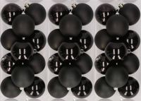 Decoris Kerstballen - 36 stuks - Zwart - 6 cm - Kunststof - Mat/Glans