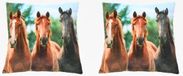 Sans marque 2x coussins décoratifs avec imprimé cheval 35 cm