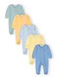 Minoti baby pyjama 5-pack jongens onesie - met voetjes - 100% katoen