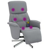 vidaXL Elektrische Massagestoel Lichtgrijs Stof