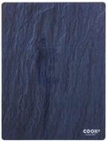 Cook Concept Snijplank/Serveerplank van Glas - Rechthoek - Blauw met Zwart Marmer Print - 40 x 30 cm