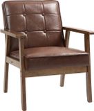 Homcom Fauteuil d'appoint - PU - 64x73x81cm - Marron