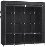 Songmics Stoffen garderobekast met 4 zijvakken - Zwart