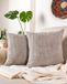 Unyqoos® Set de 2 housses de coussin en velours côtelé 40 x 40 cm - Oeko-Tex Standard 100 - housses de coussin décoratives douces avec fermeture éclair dissimulée pour canapé et lit (gris, grand motif)