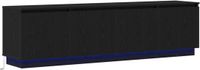 vidaXL TV-kast 180 x 38 x 49 cm Zwart Eiken Bewerkt Hout