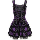 Hell Bunny - HARLEY C DRESS - Rockabilly Mini-jurk - Zwart-Lila