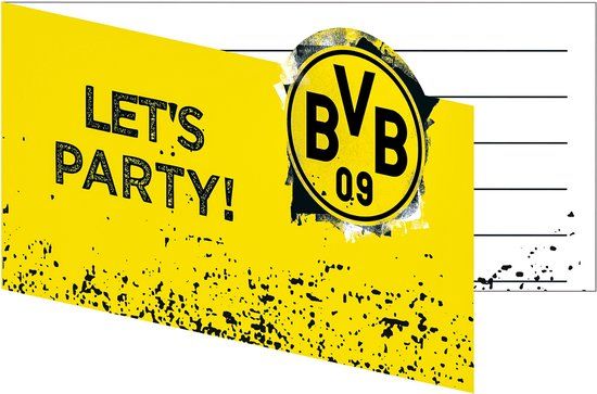 Amscan RIETHMULLER - 8 Borussia Dortmund uitnodigingskaarten