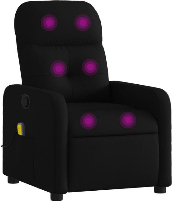 vidaXL Massagestoel verstelbaar stof zwart