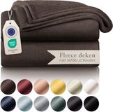 Blumtal Fleece Deken - Super Zacht Fleece Plaid 220x240 cm - Donker Bruin