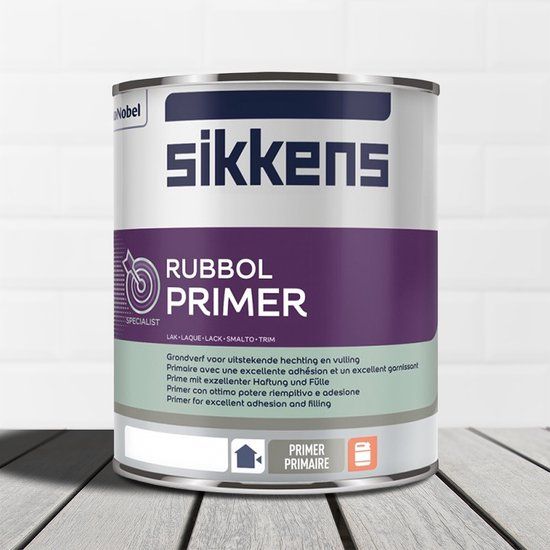 Sikkens Rubbol Primer - Universele grondverf - Wit - 1L - Mat - Voor buiten - Hout