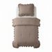 Sleeptime Couette 2 en 1 Volants - Couette sans Housse - Couette Lavable - 140x200 - Taupe