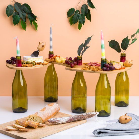 Winkee Bottle Boards Serveerplanken (set Van 3) - Hout - Bruin/Transparant